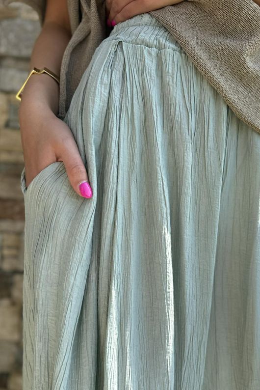 Cyril Crinkle Balloon Pant Sage